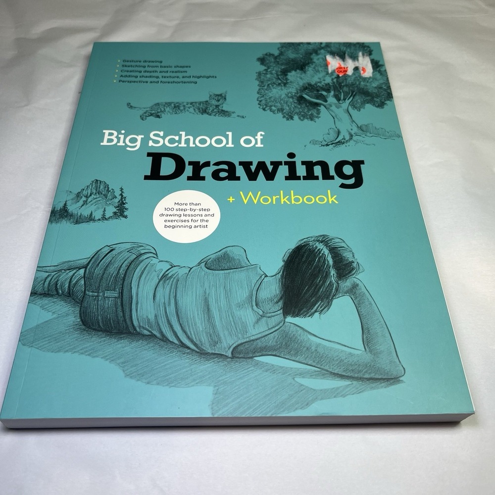 Big School of Drawing Workbook 100 Step by Step Drawing Lessons Beginning